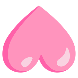 upside-down face and pink heart