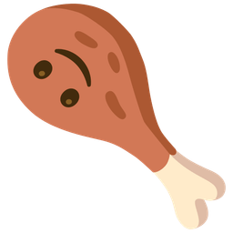 upside-down face and poultry leg