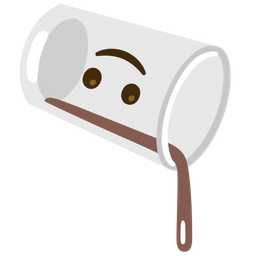 upside-down face and pouring liquid