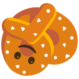 upside-down face and pretzel