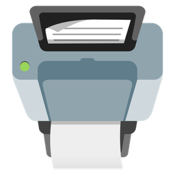 upside-down face and printer