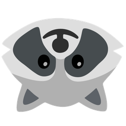 upside-down face and raccoon