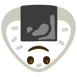 upside-down face and rice ball