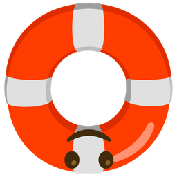 upside-down face and ring buoy