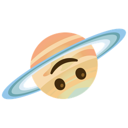 upside-down face and ringed planet