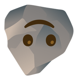 upside-down face and rock