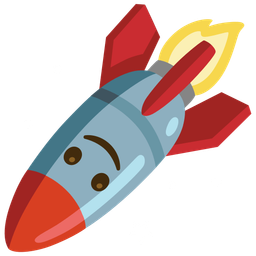 upside-down face and rocket