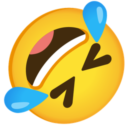 Upside-down face and Rolling on the floor laughing