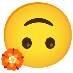 upside-down face and rosette