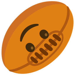 upside-down face and rugby football