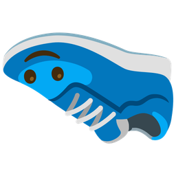 upside-down face and running shoe