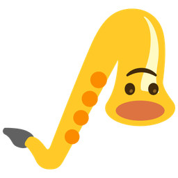 upside-down face and saxophone