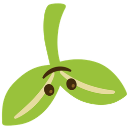 upside-down face and seedling