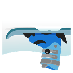 upside-down face and skis