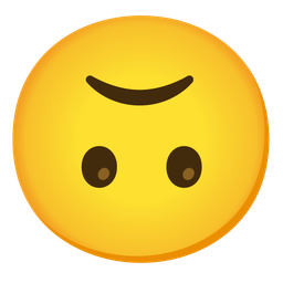 upside-down face and slightly frowning face