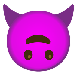 upside-down face and smiling face with horns
