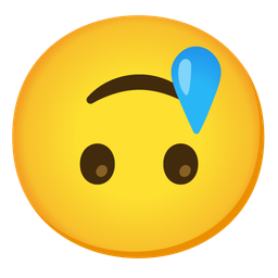 Upside-down face and Smiling face with tear