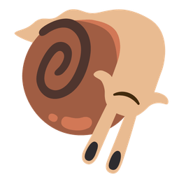 upside-down face and snail