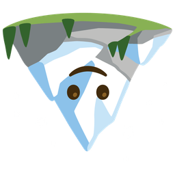 upside-down face and snow-capped mountain