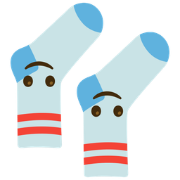 upside-down face and socks