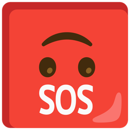upside-down face and SOS button