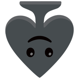 upside-down face and spade suit