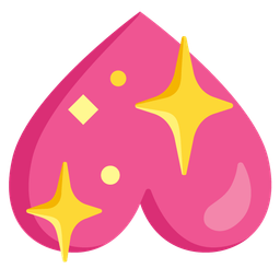 upside-down face and sparkling heart