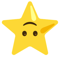 upside-down face and star