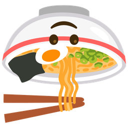 upside-down face and steaming bowl