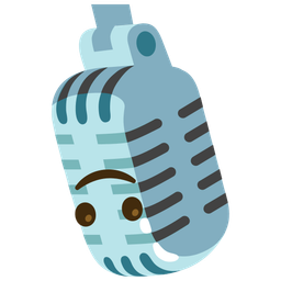 upside-down face and studio microphone