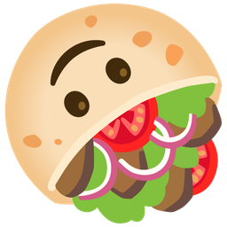 upside-down face and stuffed flatbread