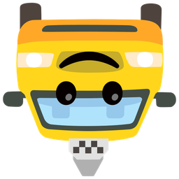 upside-down face and taxi