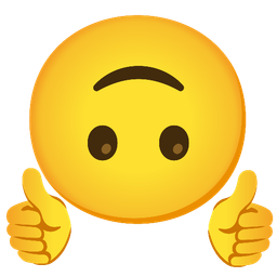 upside-down face and thumbs up