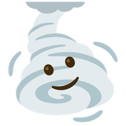 upside-down face and tornado