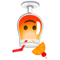 upside-down face and tropical drink