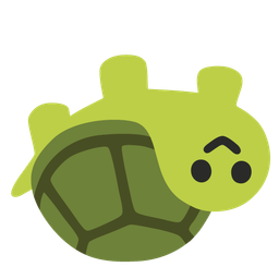 upside-down face and turtle