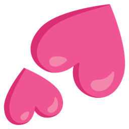 upside-down face and two hearts