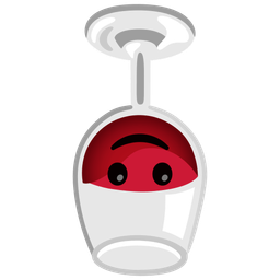 upside-down face and wine glass