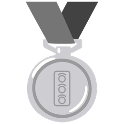 vertical traffic light and 2nd place medal