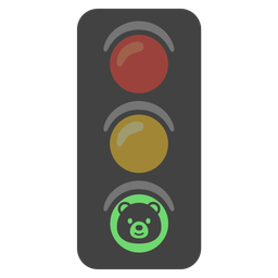 vertical traffic light and bear