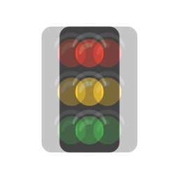 vertical traffic light and beating heart