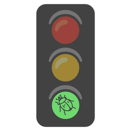 vertical traffic light and beetle