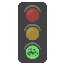 vertical traffic light and bicycle