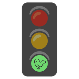 vertical traffic light and bird