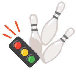 vertical traffic light and bowling