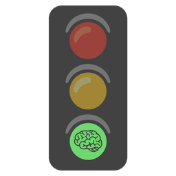 vertical traffic light and brain