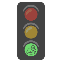 vertical traffic light and camping