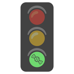 vertical traffic light and candy