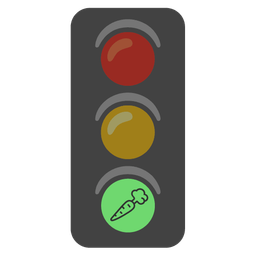 vertical traffic light and carrot