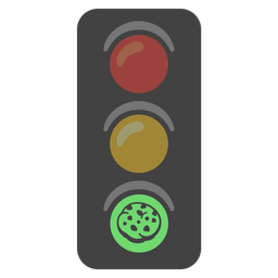 vertical traffic light and cookie